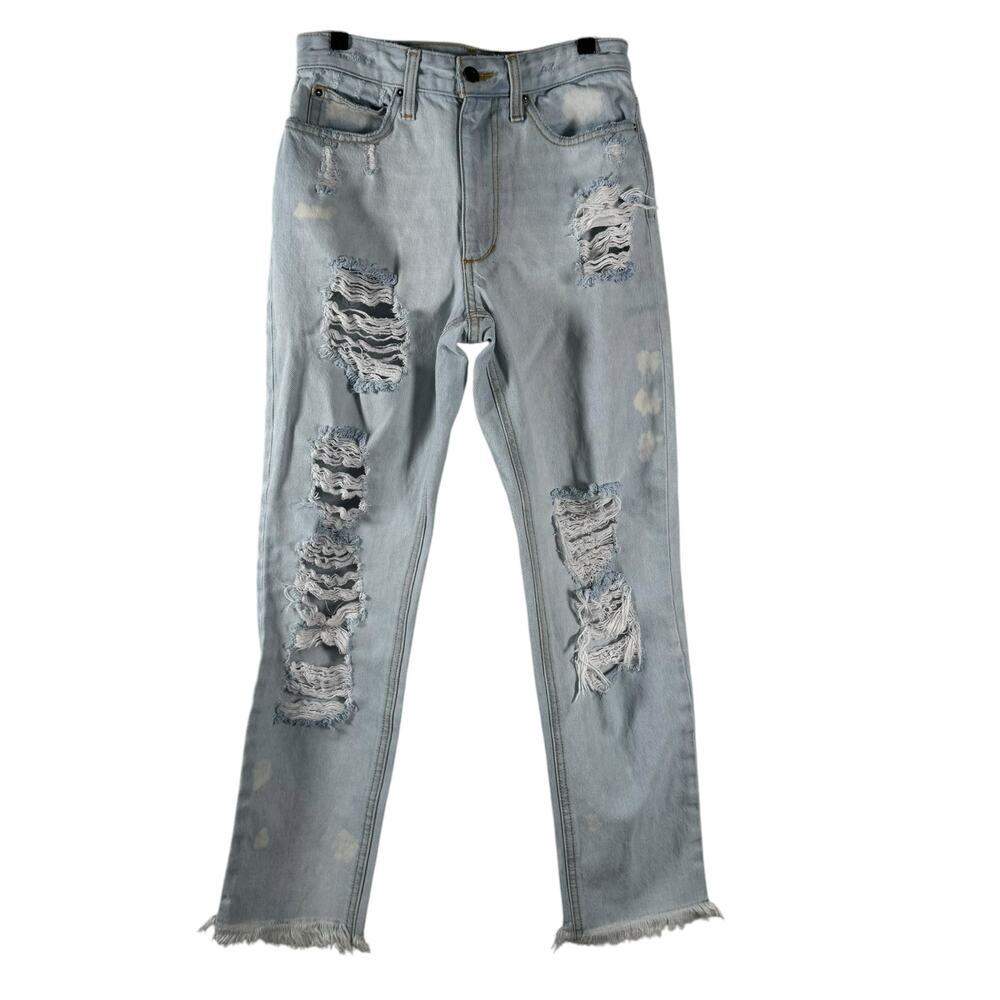 Joe's Jeans Womens Distressed Ankle Raw Hem High Rise Straight Leg Jeans Size 26